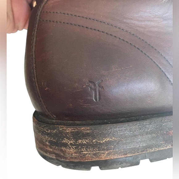 Frye Men's Bowery Lace-Up Side-Zip Boots - Size 9.5 - Brown Antiqued Leather - Picture 13 of 16